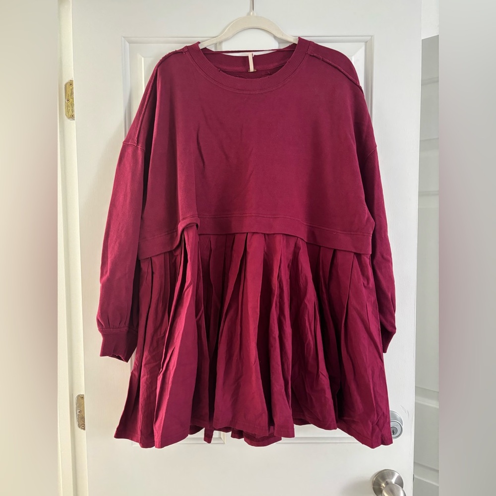 Free People Burgundy Mini Dress